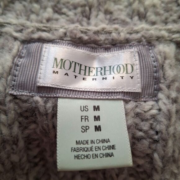 Motherhood Maternity Cardigan Women’s Medium Grey Knit Open Front Sweater - Picture 13 of 14